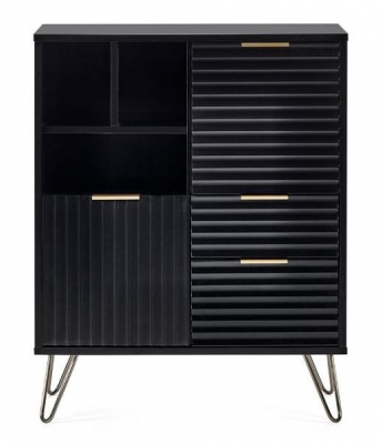 Product photograph of Murano Matte Black 2 Door Sideboard Hairpin Legs from Choice Furniture Superstore