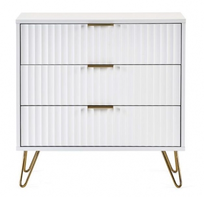 Product photograph of Murano Matte White Chest 3 Drawer Chest from Choice Furniture Superstore