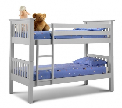 Product photograph of Barcelona Dove Grey Pine Bunk Bed from Choice Furniture Superstore