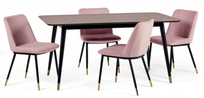 Image of Findlay 4-6 Seater Dining Set with Delaunay Dusky Pink Chairs - Comes in 4/6 Chair Options