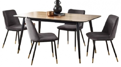 Image of Findlay 4-6 Seater Dining Set with Delaunay Grey Chairs - Comes in 4/6 Chair Options