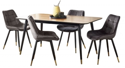 Image of Findlay 4 -6 Seater Dining Set with Hadid Grey Chairs - Comes in 4/6 Chair Options