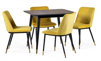 Product photograph of Findlay Square 4 Seater Dining Set With 4 Delaunay Mustard Chairs from Choice Furniture Superstore