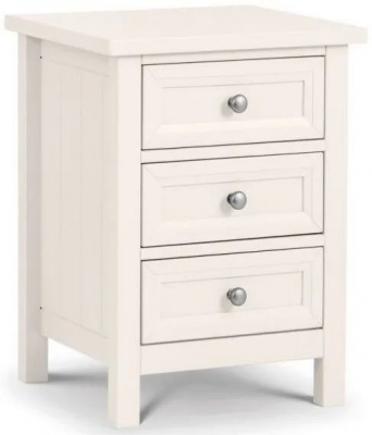 Julian Bowen Maine White 3 Drawer Bedside Cabinet Clearance Fss14494