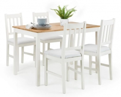 Product photograph of Coxmoor Ivory Painted 4 Seater Dining Set With 4 Chairs from Choice Furniture Superstore