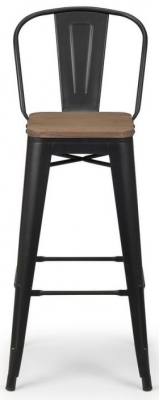 Product photograph of Grafton Mocha Elm Industrial Bar Stool - High Back from Choice Furniture Superstore