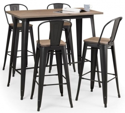 Product photograph of Grafton Mocha Elm Bar Table Set With 4 Stools from Choice Furniture Superstore