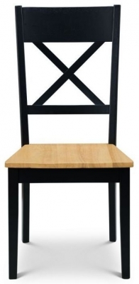 Product photograph of Hockley Black And Oak Dining Chair Sold In Pairs from Choice Furniture Superstore