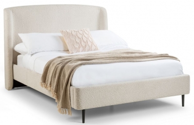 Eden Ivory Boucle Fabric Bed - Comes in Double and King Size Options