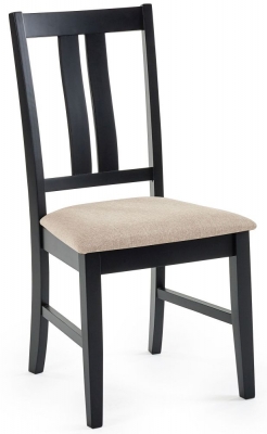 Product photograph of Hilton Black Oak Dining Chair Solid In Pairs from Choice Furniture Superstore