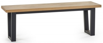 Product photograph of Hilton Oak Herringbone Dining Bench from Choice Furniture Superstore