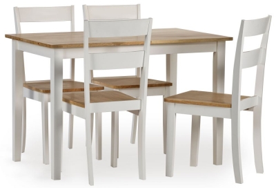 Image of Linwood White Painted Small 4-6 Seater Dining Table Set with Chairs - Comes in 4/6 Chair Options