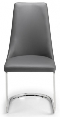 Product photograph of Clearance - Como Grey Leather Dining Chair Sold In Pairs - D599 from Choice Furniture Superstore