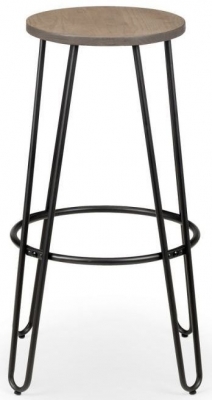 Clearance - Dalston Mocha Elm Bar Stool, Hair Pin Legs (Sold in Pairs) - D600
