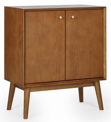 Product photograph of Lowry Cherry Wood 2 Door Small Sideboard from Choice Furniture Superstore
