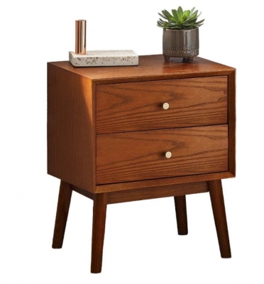 Product photograph of Lowry Cherry Wood 2 Drawer Bedside Cabinet from Choice Furniture Superstore