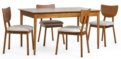 Product photograph of Lowry Cherry Wood Extending 4-6 Seater Dining Table And Chairs from Choice Furniture Superstore