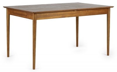 Product photograph of Lowry Cherry Wood Extending 4-6 Seater Dining Table With 2 Drawer from Choice Furniture Superstore