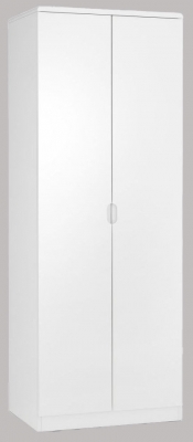 Product photograph of Manhattan White Gloss 2 Door Wardrobe from Choice Furniture Superstore