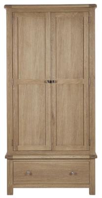 Product photograph of Memphis Oak Effect 2 Door 1 Drawer Double Wardrobe from Choice Furniture Superstore