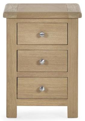 Product photograph of Memphis Limed Oak 3 Drawer Bedside Cabinet from Choice Furniture Superstore