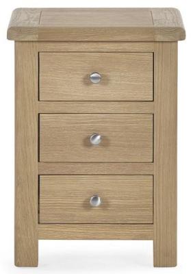 Memphis Limed Oak 3 Drawer Bedside Cabinet