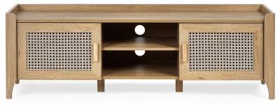 Product photograph of Sydney Rattan 2 Door Media Unit from Choice Furniture Superstore