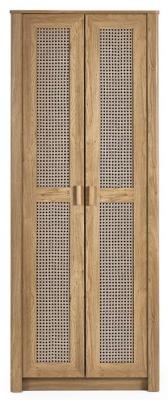 Product photograph of Sydney Faux Rattan 2 Door Wardrobe from Choice Furniture Superstore