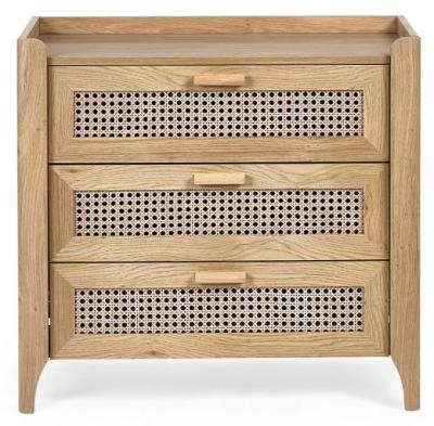 Product photograph of Sydney Rattan 3 Drawer Chest from Choice Furniture Superstore