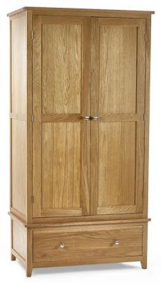 Mallory Oak 2 Door 1 Drawer Combi Wardrobe