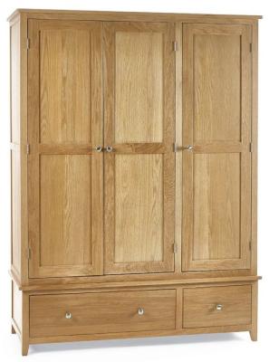 Product photograph of Mallory Oak 3 Door 2 Drawer Combi Wardrobe from Choice Furniture Superstore