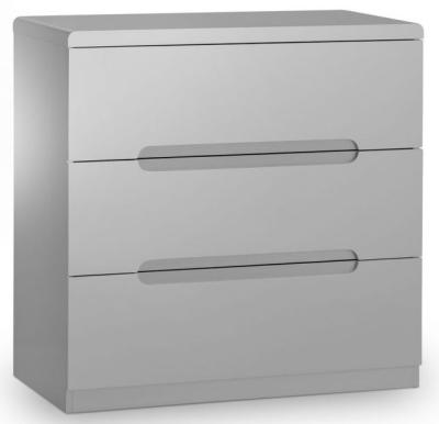 Product photograph of Manhattan Grey High Gloss 3 Drawer Chest from Choice Furniture Superstore