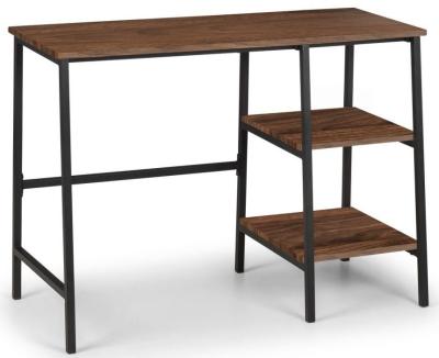 Product photograph of Tribeca Walnut Metal Desk from Choice Furniture Superstore