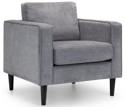 Hayward Dark Grey Chenille Fabric Armchair Solid In Pairs