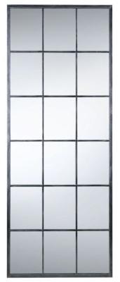 Product photograph of Somma Pewter Metal Large Window Mirror - 70cm X 180cm from Choice Furniture Superstore