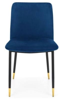 Product photograph of Delaunay Blue Velvet Fabric Dining Chair Sold In Pairs from Choice Furniture Superstore