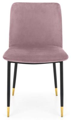 Product photograph of Delaunay Dusky Pink Velvet Fabric Dining Chair Sold In Pairs from Choice Furniture Superstore