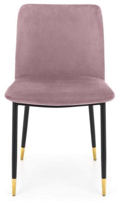 Delaunay Dusky Pink Velvet Fabric Dining Chair Sold In Pairs