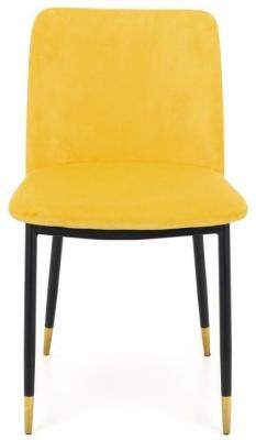 Delaunay Mustard Velvet Fabric Dining Chair Sold In Pairs