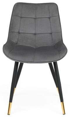 Product photograph of Hadid Grey Velvet Fabric Dining Chair Sold In Pairs from Choice Furniture Superstore