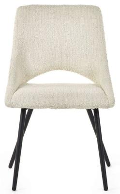 Product photograph of Iris Ivory Boucle Fabric Dining Chair Sold In Pairs from Choice Furniture Superstore