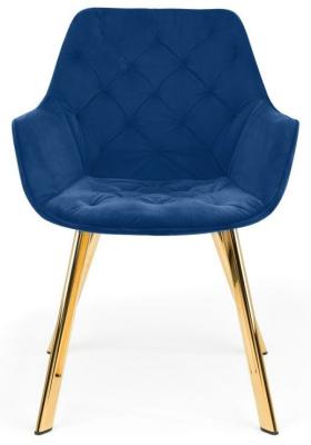 Lorenzo Blue Velvet Fabric Dining Chair Sold In Pairs