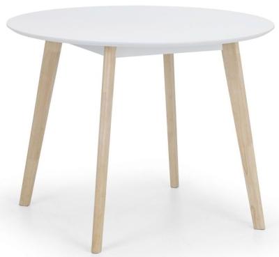 Product photograph of Casa White And Oak Round Dining Table - 2 Seater from Choice Furniture Superstore