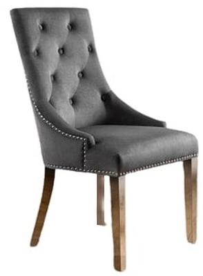 Product photograph of Gladstone Grey Velvet Fabric Lion Head Dining Chair Sold In Pairs from Choice Furniture Superstore