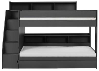 Product photograph of Camelot Anthracite Staircase Bunk Bed from Choice Furniture Superstore