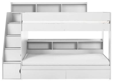 Product photograph of Camelot White Staircase Bunk Bed from Choice Furniture Superstore