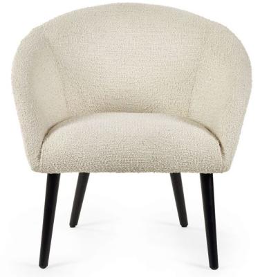 Product photograph of Amari Ivory Boucle Fabric Accent Chair from Choice Furniture Superstore
