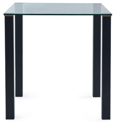 Product photograph of Piero Clear Glass And Black 2 Seater Square Dining Table from Choice Furniture Superstore