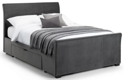 Product photograph of Capri Dark Grey Velvet Fabric Storage Bed - Comes In Double And Queen Size Options from Choice Furniture Superstore