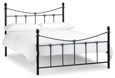 Product photograph of Rebecca Black And Gold 5ft King Size Metal Bed from Choice Furniture Superstore